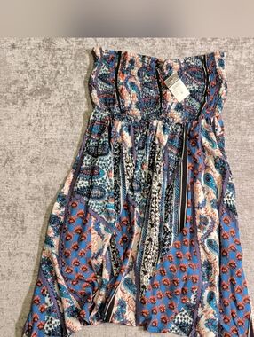 NWT Rue 21 Boho Patchwork Handkerchief Hem Tube Dress / Maxi Skirt